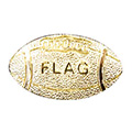 Flag Football Metal Insert, Gold - Box of 25