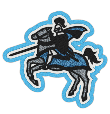 Blue Knight Patch, Large Back Patches for Jackets 