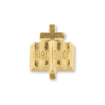 Cross and Books Religious Pins