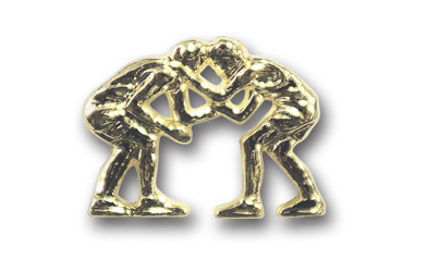 Standing Wrestlers Metal Insert, Gold - Box of 25